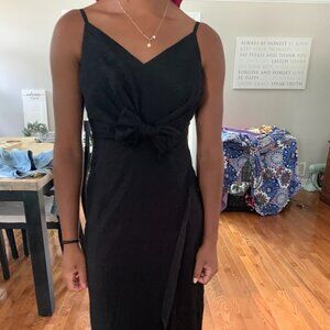 Banana Republic Midi Wrap Dress - Black - Size 4